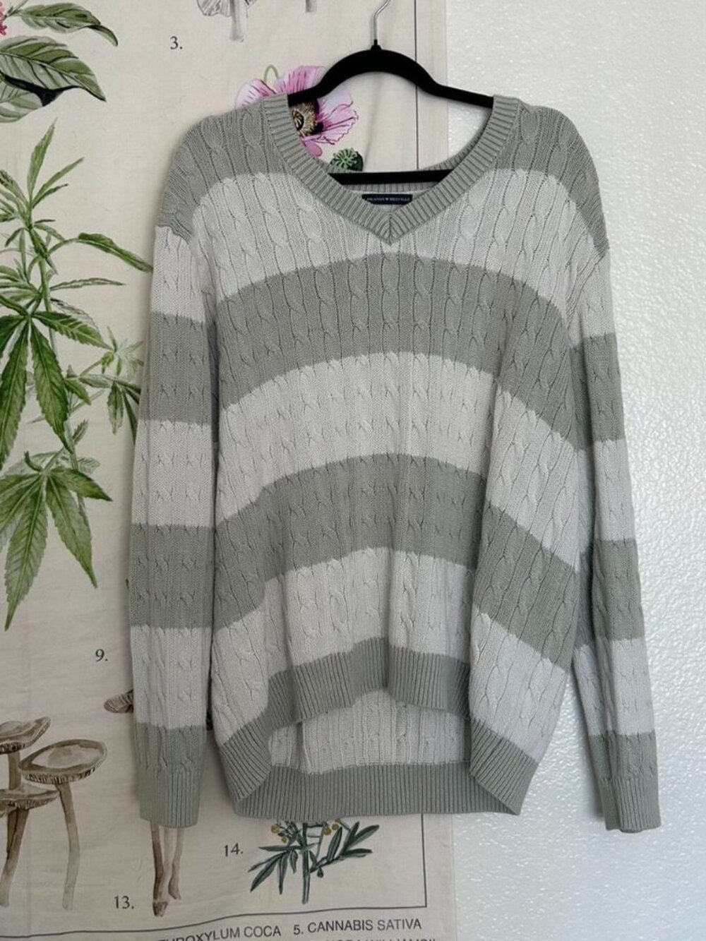 Brandy Melville Women's Green and Blue Jumper